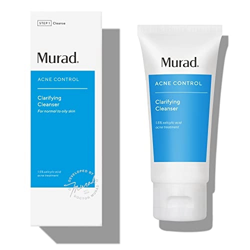 Murad Clarifying Cleanser - Acne Control Salicylic Acid & Green Tea Extract Face Wash - Exfoliating Acne Skin Care Treatment Backed by Science, Travel 2 Oz