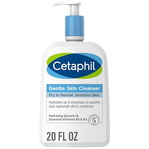 Cetaphil Face Wash, Hydrating Gentle Skin Cleanser for Dry to Normal Sensitive Skin, NEW 20oz, Fragrance Free, Soap Free and Non-Foaming