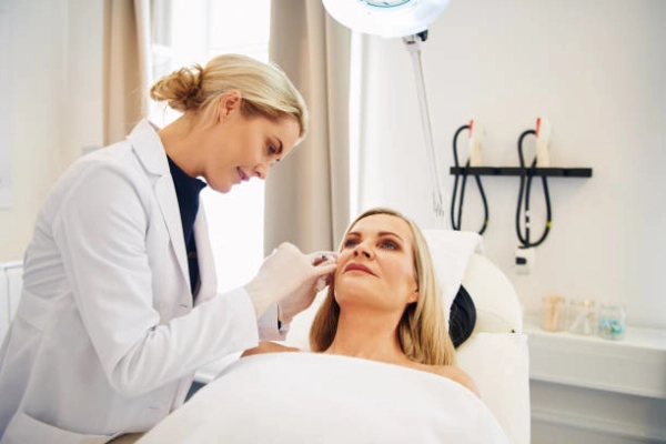 Woman In Consultation With Dermatologist